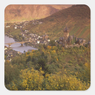 Autumn in Cochem, Rheinland Pfalz, Germany Square Sticker