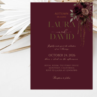 Autumn in Love Wedding Party Invitation