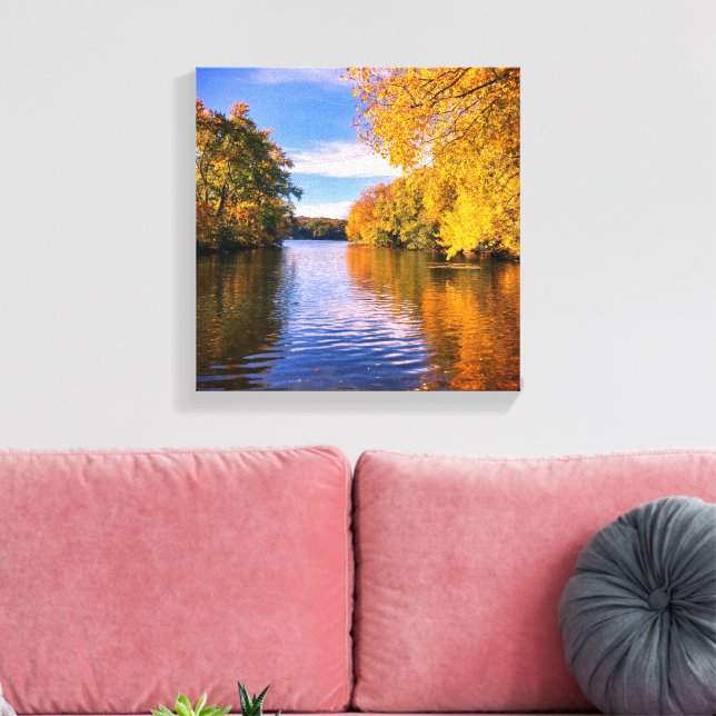 Autumn in Massachusetts Canvas Print (Insitu(LivingRoom))