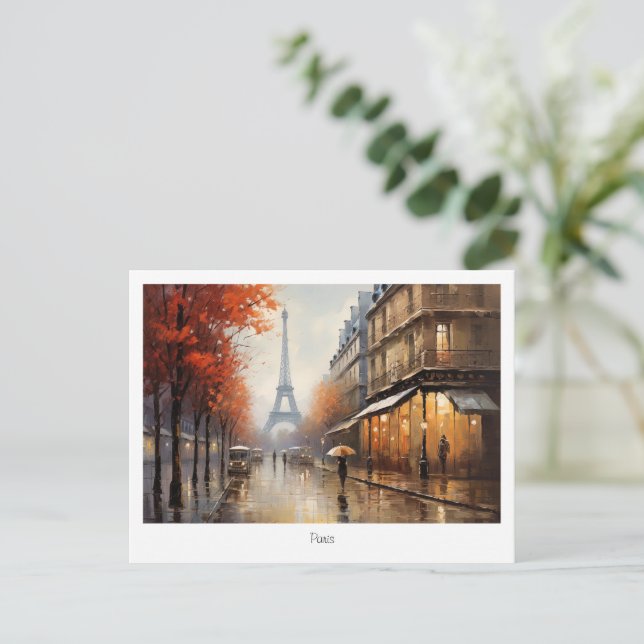 Autumn in Paris France Postcard (Standing Front)