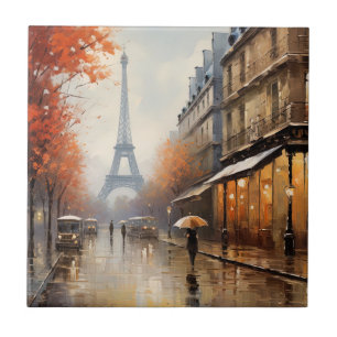 Autumn in Paris France Tile
