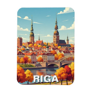 Autumn in Riga Latvia Travel Magnet