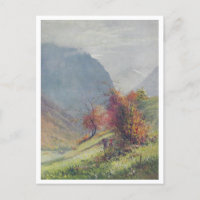 Autumn in the Alps Painting Postcard