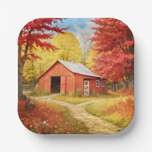 Autumn in the Country Paper Plate