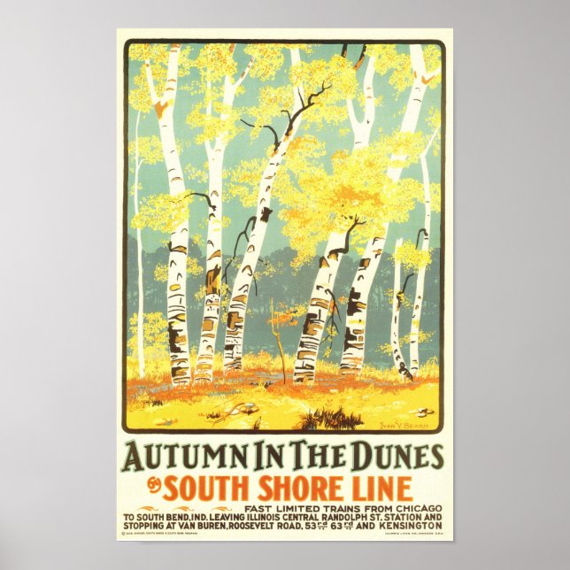 Autumn in the Dunes- South Shore Line Poster (Front)