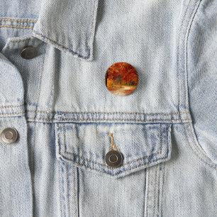 autumn in the forest 3 cm round badge