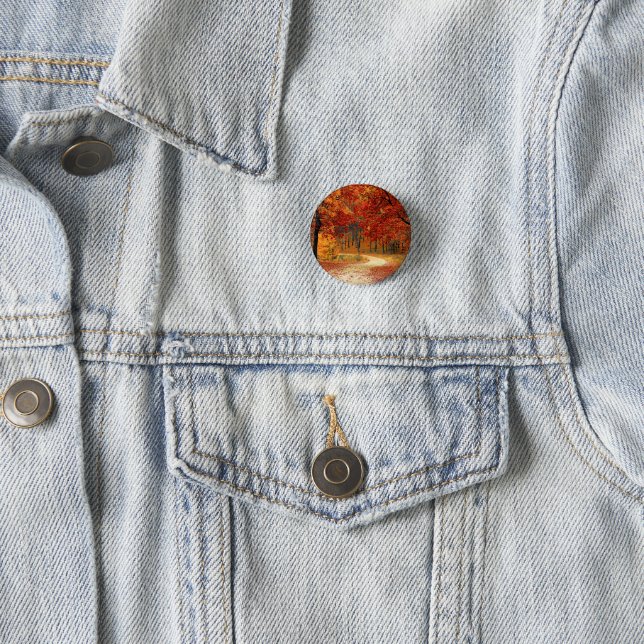 autumn in the forest 3 cm round badge (In Situ)
