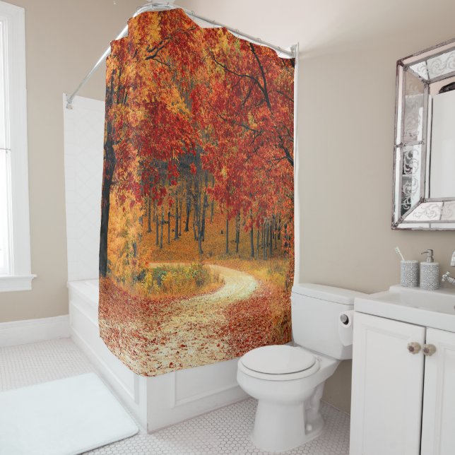 autumn in the forest shower curtain (In Situ)