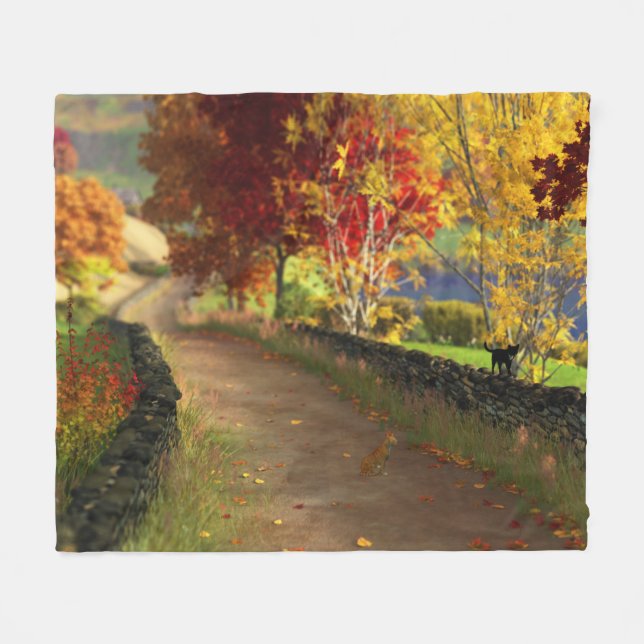 Autumn in the Glen Fleece Blanket (Front (Horizontal))