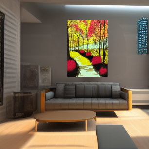 autumn in the park   AI Art Poster