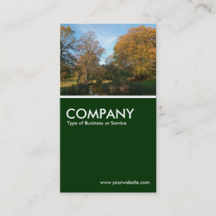 Autumn in the Park - Dark Green Business Card