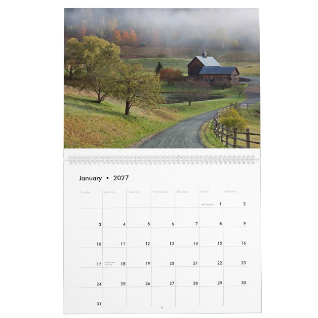 Autumn in Vermont - 2015 Calendar (Jan 2027)