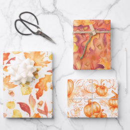 Autumn in Watercolor Wrapping Sheets