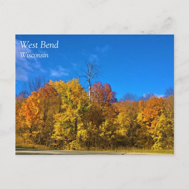 Autumn in West Bend, Wisconsin Postcard (Front)
