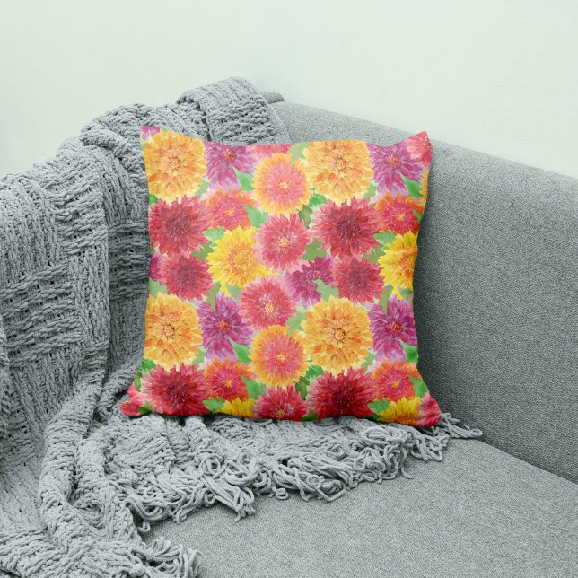 Autumn Inspired Chrysanthemum Throw Pillow (Creator Uploaded)