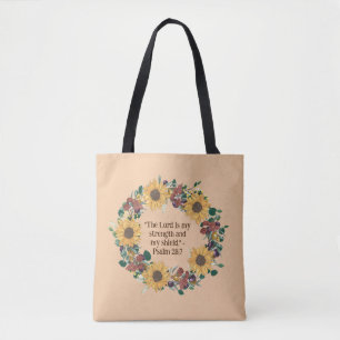 Autumn-Inspired Floral Wreath Grateful Quote Tote Bag