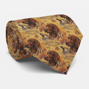 Autumn Irish Setter and Pheasant Hunting Art Tie