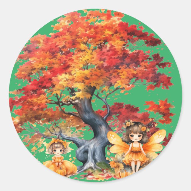Autumn is a fun time classic round sticker (Front)