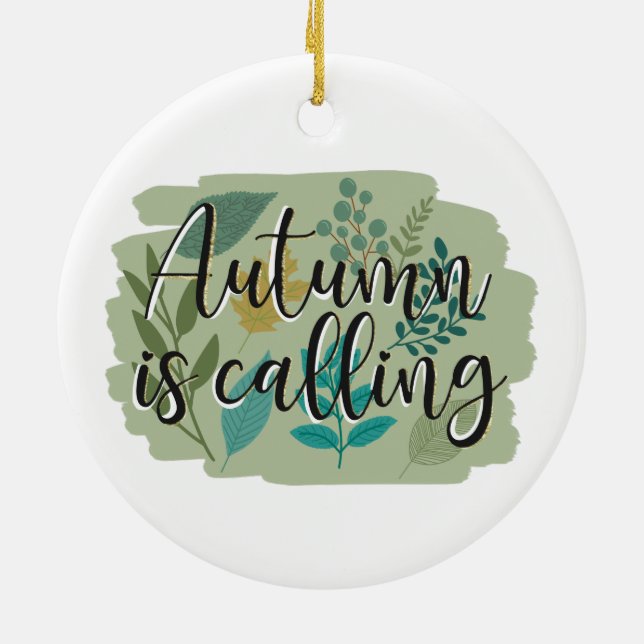 Autumn Is Calling Ceramic Tree Decoration (Back)