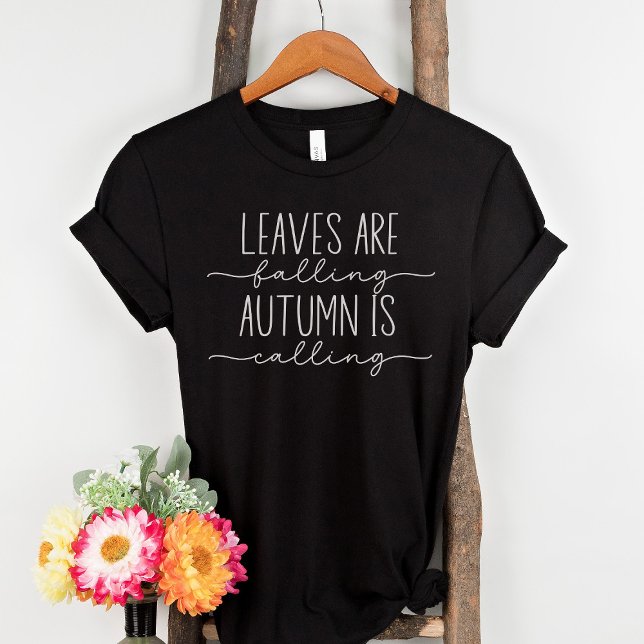 Autumn is Calling Fall Quote Trendy Minimalist T-Shirt (Creator Uploaded)