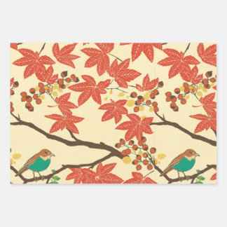 Autumn is changing colors wrapping paper sheet
