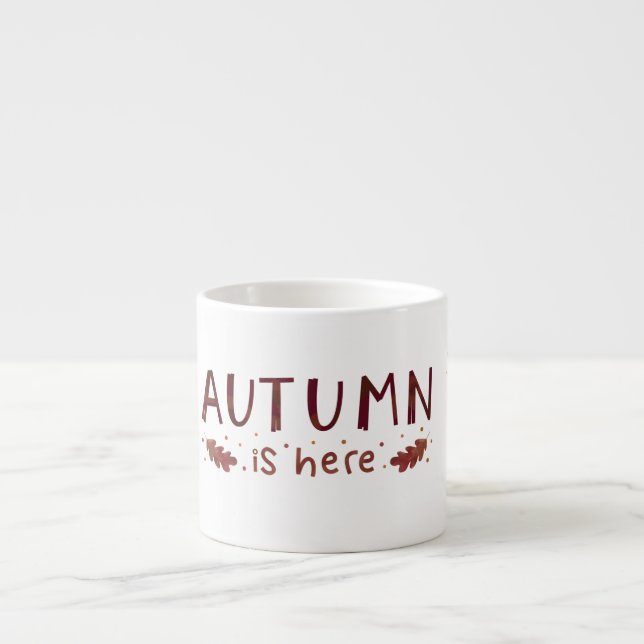 Autumn Is Here Leaves Minimalist Fall Mug (Front)