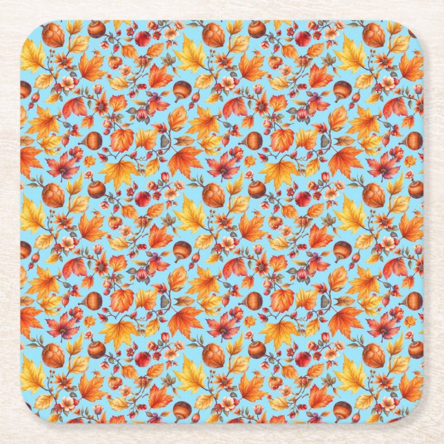 Autumn is in the Air Square Paper Coaster (Front)