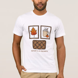 Autumn Is My Aesthetic - Fall Coffee and Leaf T-Shirt