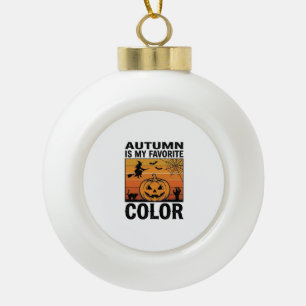 Autumn Is My Favourite Colour Halloween Pumpkin De Ceramic Ball Christmas Ornament