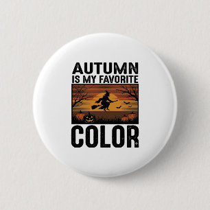 Autumn Is My Favourite Colour Halloween Witch Desi 6 Cm Round Badge