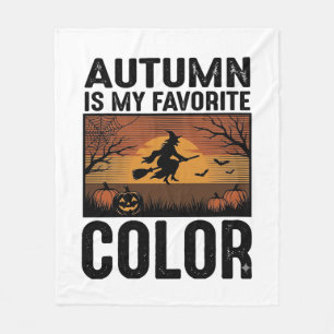 Autumn Is My Favourite Colour Halloween Witch Desi Fleece Blanket
