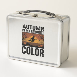Autumn Is My Favourite Colour Halloween Witch Desi Metal Lunch Box