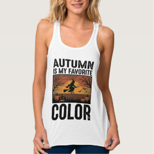 Autumn Is My Favourite Colour Halloween Witch Desi Singlet