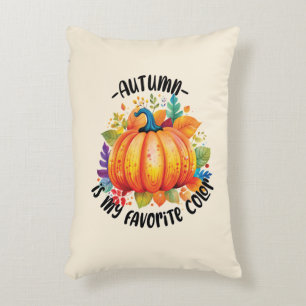 Autumn Is My Favourite Colour – Pumpkin and Leaves Decorative Cushion