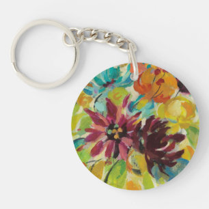 Autumn Joy Flowers Key Ring