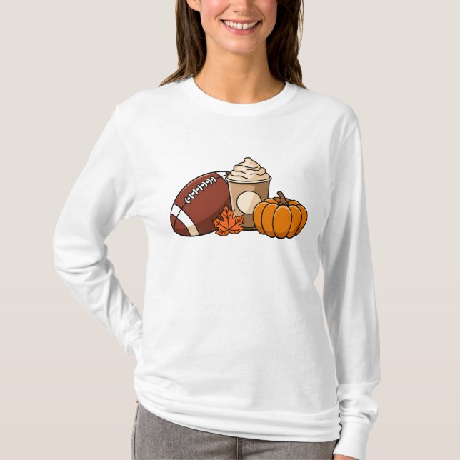 Autumn joys: football, pumpkin and pumpkin spice T-Shirt (Front)