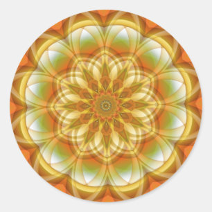 Autumn Kaleidoscope Classic Round Sticker