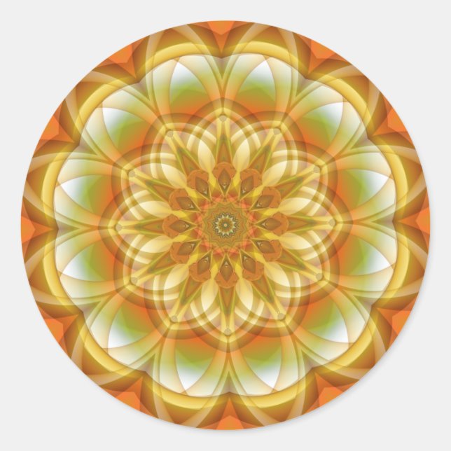 Autumn Kaleidoscope Classic Round Sticker (Front)