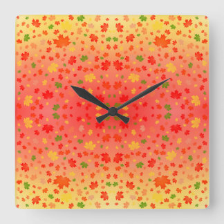 Autumn Kaleidoscope Square Wall Clock