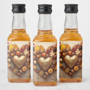 Autumn Kaleidoscope Thanksgiving Golden Vintage Liquor Bottle Label