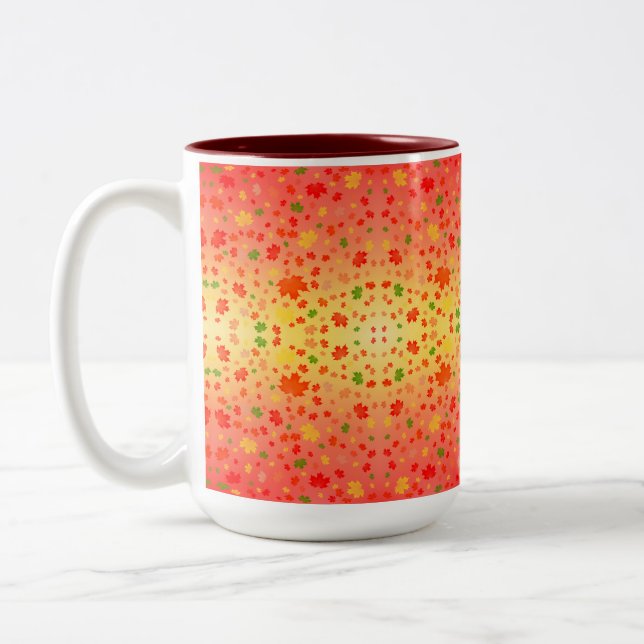 Autumn Kaleidoscope  Two-Tone Coffee Mug (Left)
