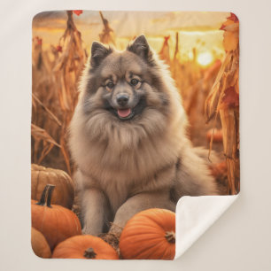 Autumn Keeshond Sherpa Blanket