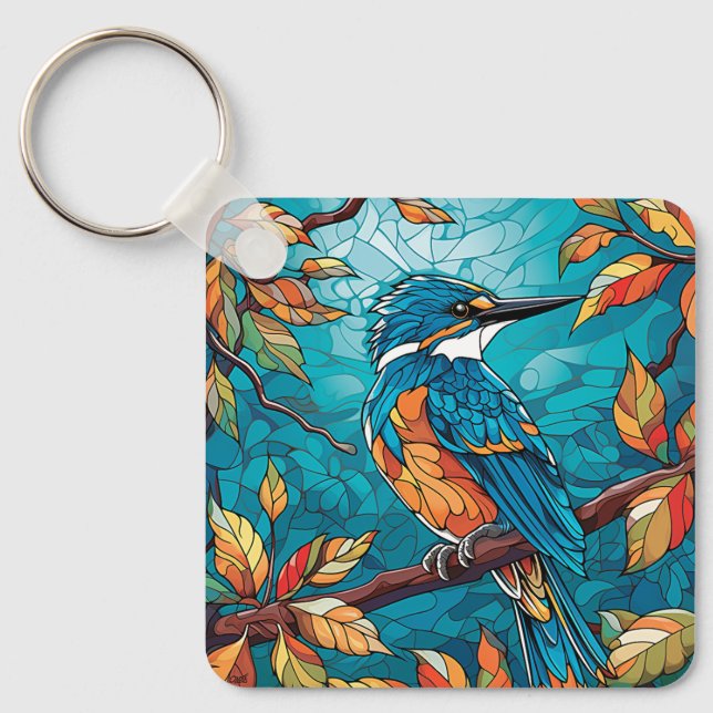 Autumn Kingfisher Keychain (Front)