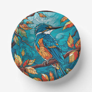 Autumn Kingfisher Paper Bowls Plate
