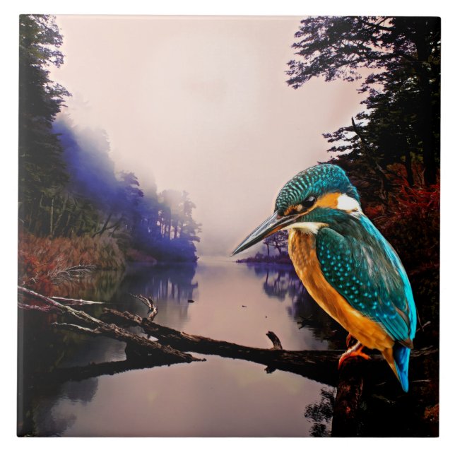 Autumn Kingfisher Tile (Front)