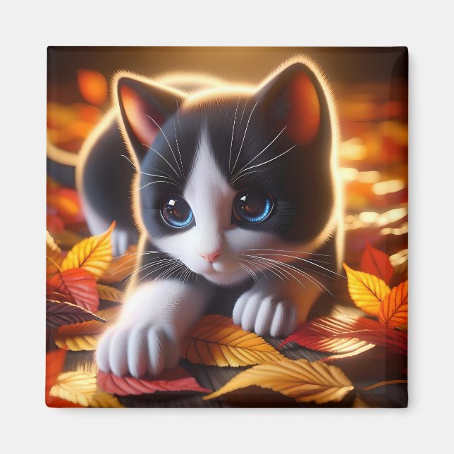 Autumn Kitten Magnet (Front)