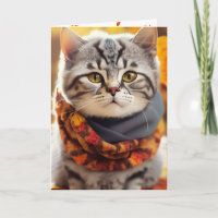 Autumn Kitty With Scarf