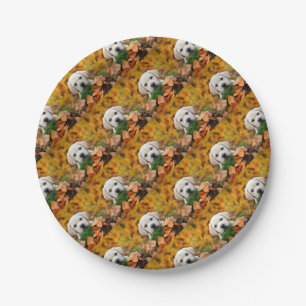 Autumn Labrador Paper Plate
