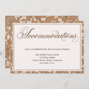 Autumn Lace Wedding Accommodations Enclosure Card