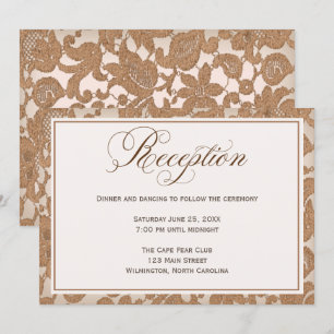 Autumn Lace Wedding Reception Enclosure Invitation